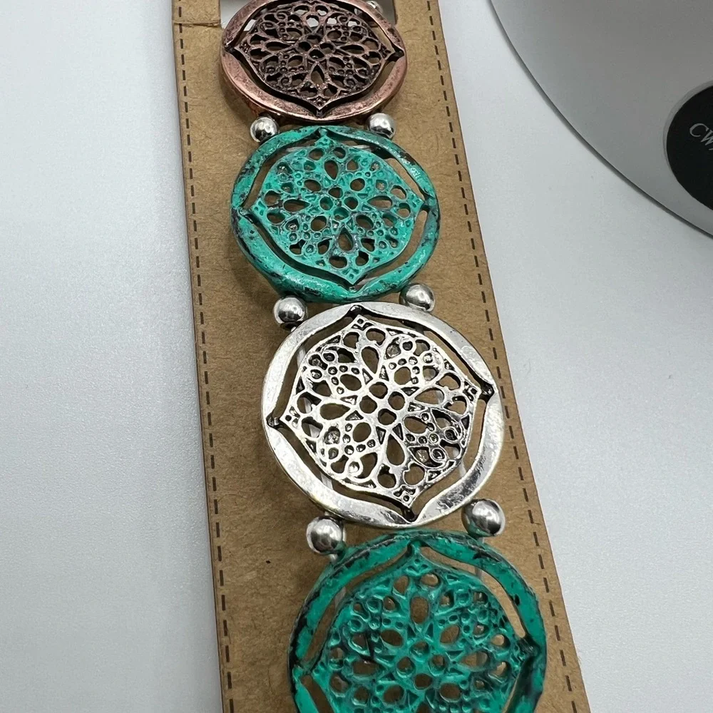 Story by‎ Davinci Metal Stencil Stretch Bracelet NEW